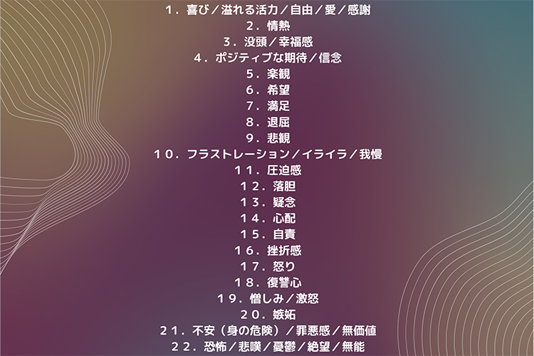 22段階の感情スケール